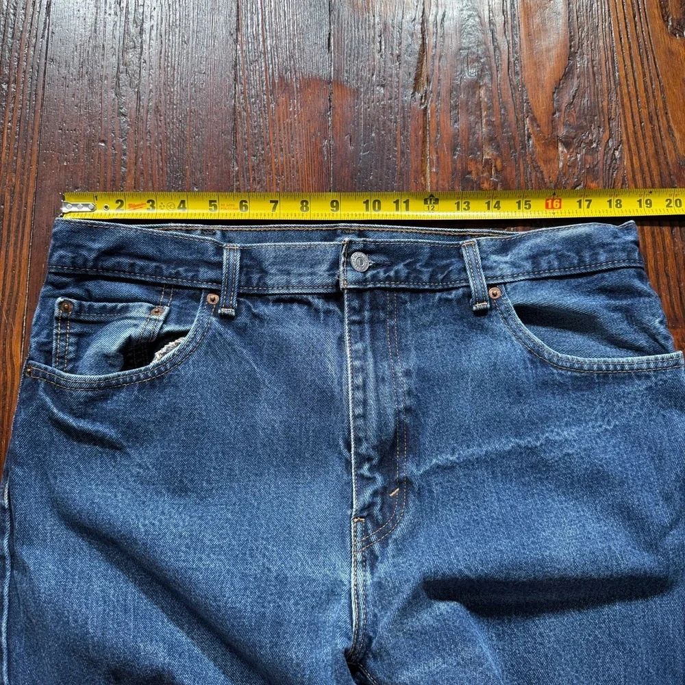 Levis 517 Jeans‎ Mens 38x30 Blue Dark Wash Bootcut Fade Whiskers Cowboy Western
